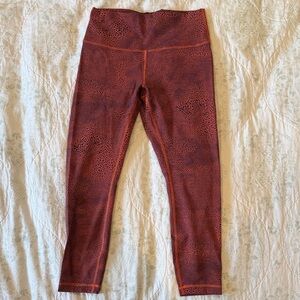 Lululemon Athletica Red Patterned Leggings